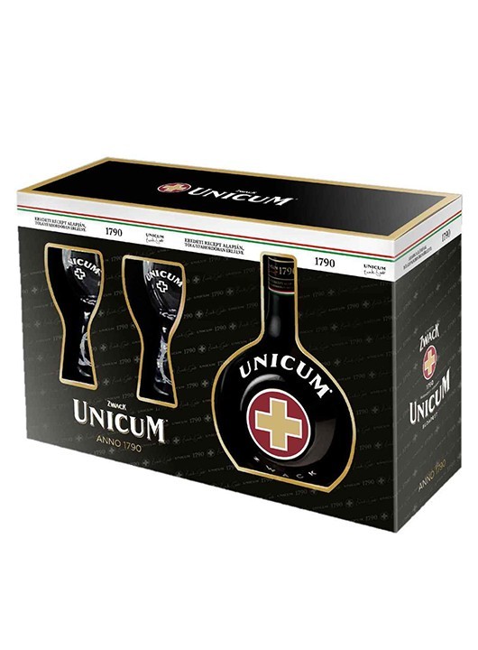 Unicum Pachet cu 2 pahare