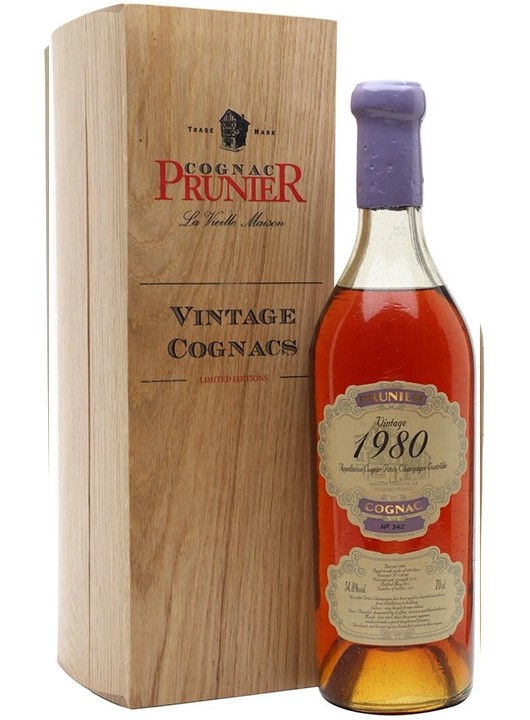 Prunier 1980 Vintage Petite Champagne Cognac 54.8% 0.7L