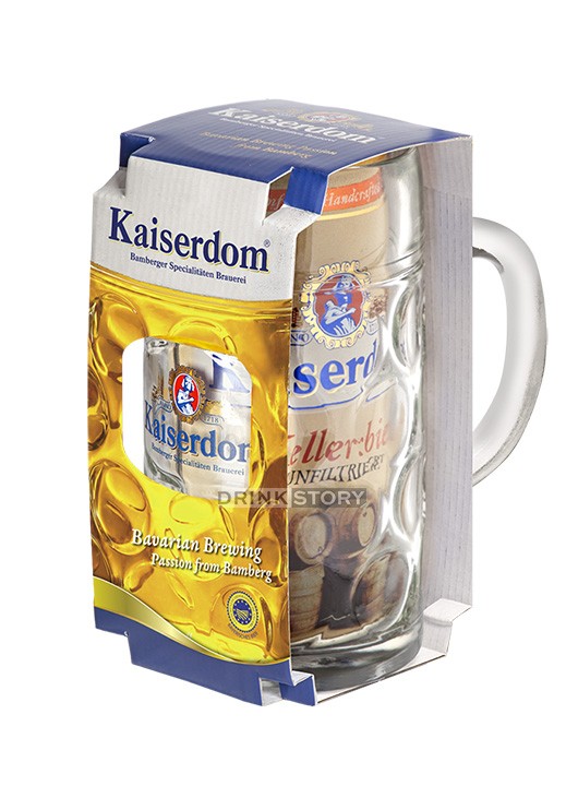 Bere Kaiserdom Kellerbier (nefiltrata) doza 1L Pachet cu halba de sticla 1L